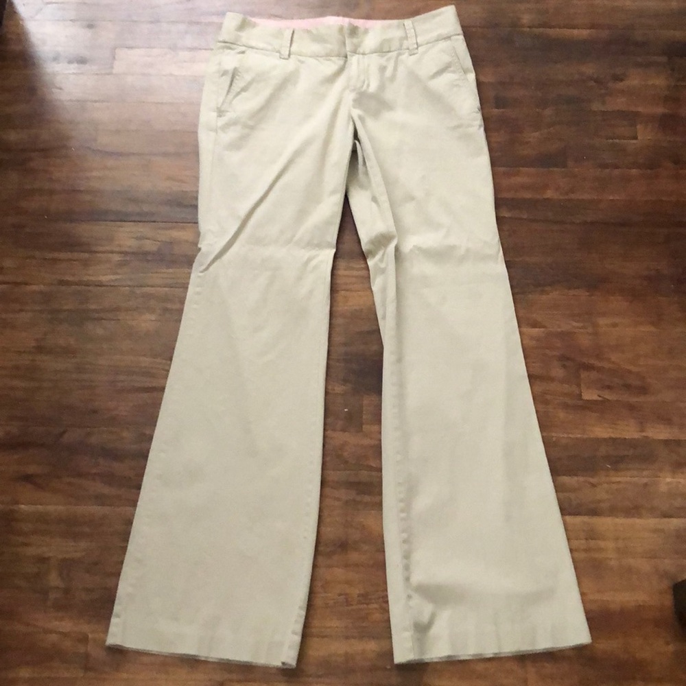 American Eagle Stretch Khaki Flare Slacks Size 8
